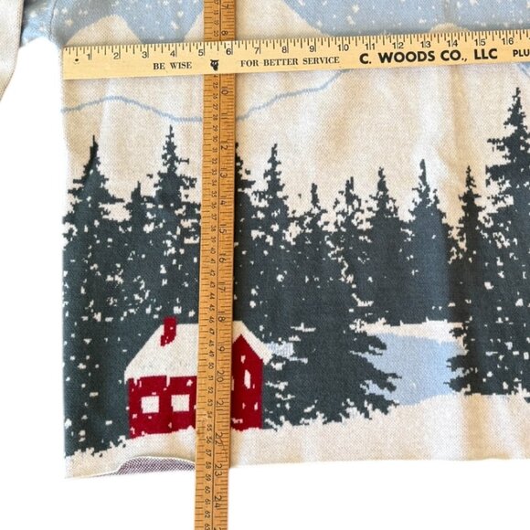 NWOT TAHARI Mock Neck Winter Scene Woman's Sweater Size Small - Picture 10 of 12